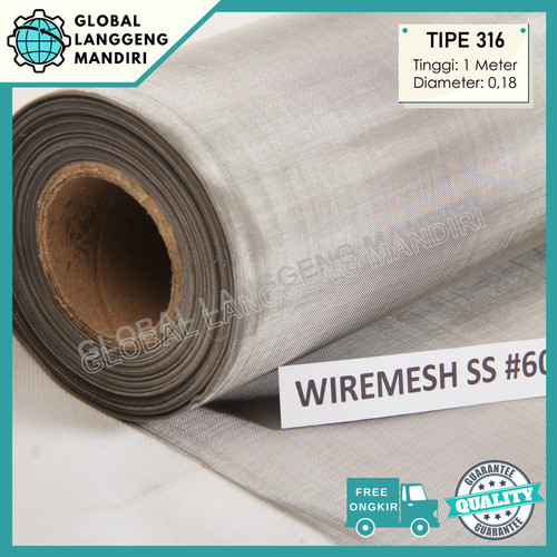 [EZM.1140074] WIREMESH 60 STAINLESS (316) 1MX1M / WIRE MESH 60/ WIRE SCREEN 316 SS