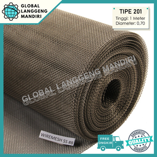 [EZM.1140086] WIRE MESH 8 STAINLESS (201) 1MX1M / WIREMESH #8 AYAKAN STAINLESS