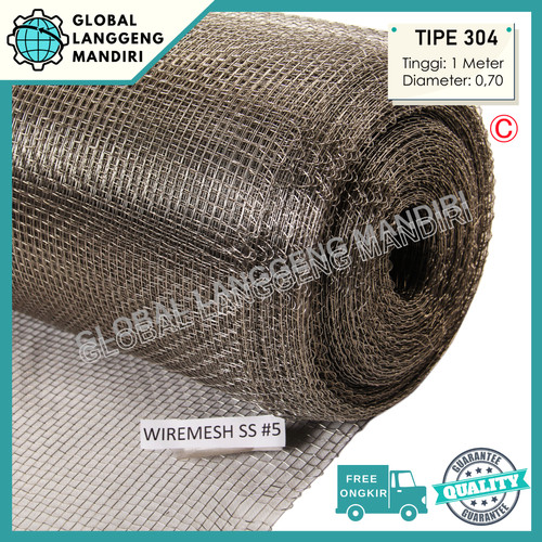 [EZM.1140090] WIRE MESH 5 STAINLESS (304) 1MX1M / WIREMESH #5 AYAKAN STAINLESS