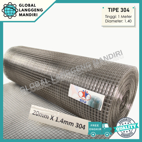 [EZM.1140108] KAWAT RAM STAINLESS 20MMX20MMX1.4MMX1M (304)/KAWAT LOKET STAINLESS 304