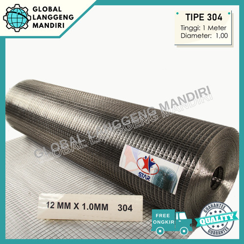 [EZM.1140111] KAWAT RAM STAINLESS 12MMX12MMX1.0MX1M (304)/ KAWAT LOKET STAINLESS 304