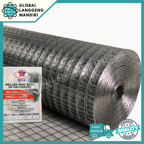 [EZM.1140127] LOKET GALVANIS 50MMX50MMX3.0MMX1.8M / KAWAT RAM 2"X2"XBWG12X1.8MX1M