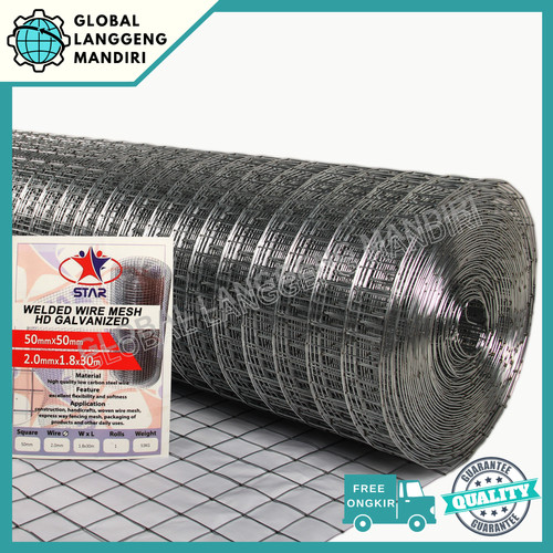 [EZM.1140129] LOKET GALVANIS 50MMX50MMX2.0MMX1.8M / KAWAT RAM 2"X2"XBWG14X1.8MX1M