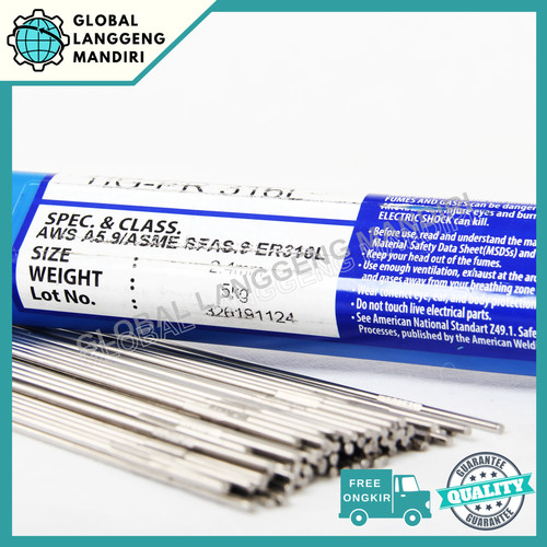 [EZM.1140135] KAWAT LAS ARGON CPROWELD TIG ER316L 2.4MM (1KG) / ER 316L FILLER ARGON