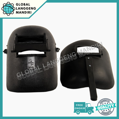 [EZM.1140146] HELM LAS KEPALA + KACA / KEDOK LAS PEGANG / WELDING HELMET + GLASS