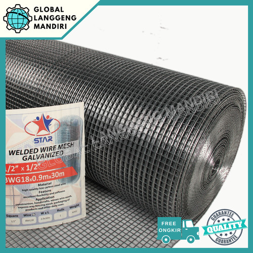 [EZM.1140158] KAWAT RAM GALVANIS 1/2"X1/2"X1.2MMX0.9M /KAWAT LOKET 12MM BWG18 / RAK
