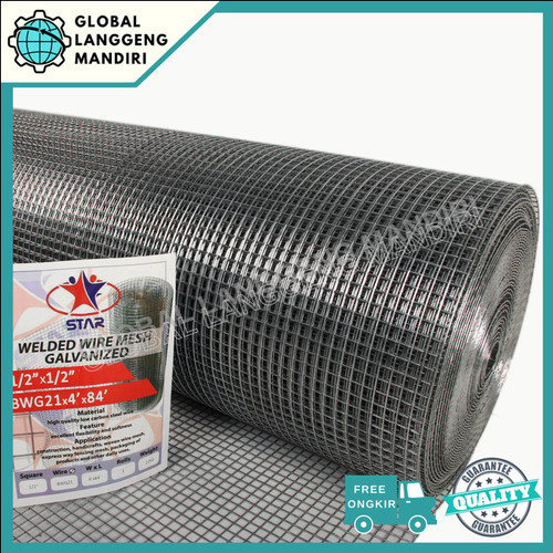 [EZM.1140159] KAWAT RAM GALVANIS 1/2"X1/2"X0.8MMX1.2M / KAWAT LOKET 12MM BWG 21