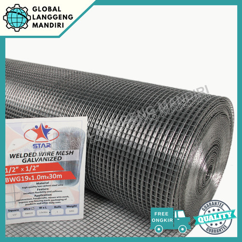 [EZM.1140161] KAWAT RAM GALVANIS 1/2"X1/2"X1.0MMX1M /KAWAT LOKET 12MM BWG19