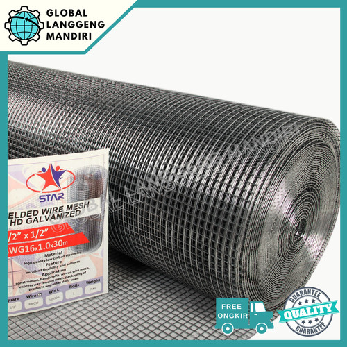 [EZM.1140163] KAWAT RAM GALVANIS HD 1/2"X1/2"X1.6MMX1M / KAWAT LOKET 12MM BWG16