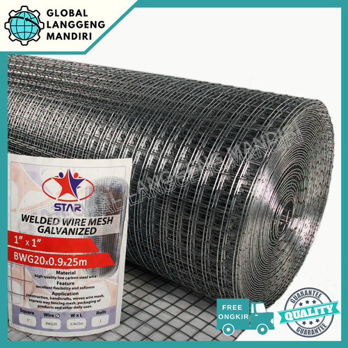 [EZM.1140166] KAWAT RAM GALVANIS 1"X1"X0.9MMX0.9M / KAWAT LOKET 25MMX25MM / KANDANG