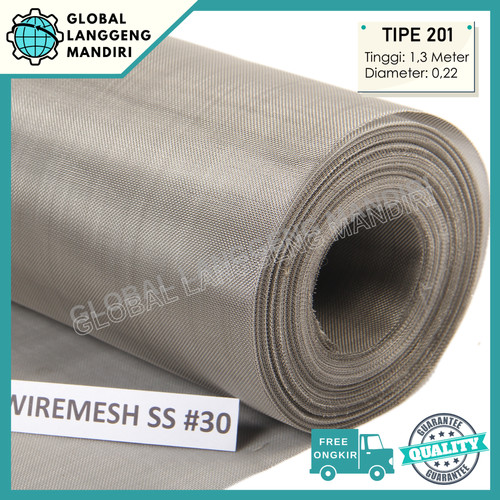 [EZM.1140197] WIRE MESH 30 STAINLESS (201) 1MX1.3M / KAWAT NYAMUK/ WIREMESH #30 201
