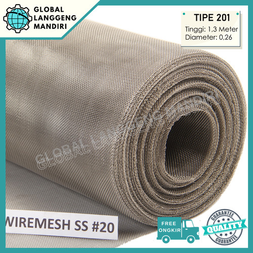 [EZM.1140202] WIRE MESH 20 STAINLESS (201) 0.26MMX1.3MX1M /KAWAT NYAMUK/WIREMESH #20