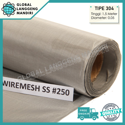 [EZM.1140226] WIRE MESH 250 STAINLESS (304) 0.05MMX1.3MX1M / SARINGAN WIREMESH #250