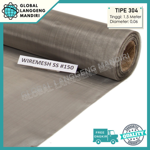 [EZM.1140229] WIRE MESH 150 STAINLESS (304) 1.5MX0.06MMX1M / SARINGAN WIREMESH #150