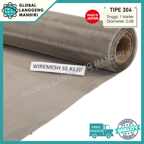 [EZM.1140260] WIRE MESH 120 STAINLESS (304) JEPANG 1MX1MX0.08MM / FILTER SS #120