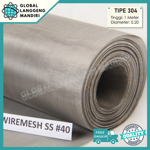 [EZM.1140302] WIREMESH 40 (1M) TIPE (304)/ WIRE MESH 40 TEBAL 0.15/0.17/0.20/0.22