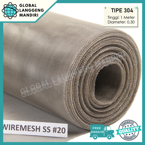 [EZM.1140309] WIREMESH 20 STAINLESS (1M) TIPE 304 / TEBAL 0.23/0.26/0.30/0.32