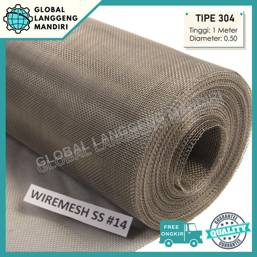 [EZM.1140311] WIREMESH 14 (1METER) TIPE (304) WIRE MESH 14 TEBAL 0.28/0.32/0.4/0.5