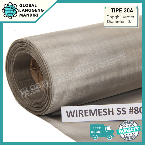 [EZM.1140312] WIREMESH 80 STAINLESS (1M) TIPE (304) / TEBAL 0.10 / 0.12 /