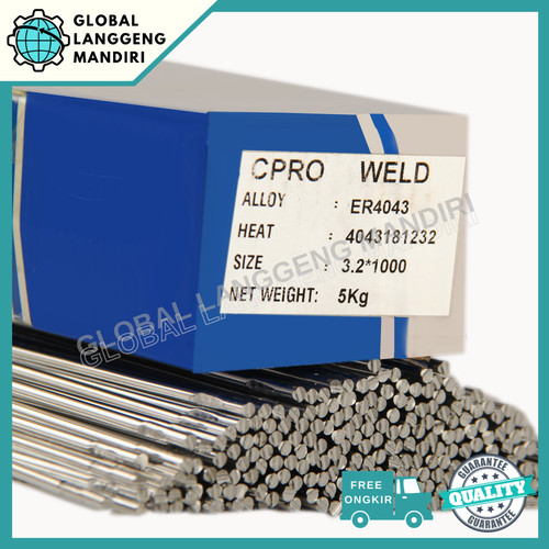 [EZM.1140400] KAWAT LAS TIG ALUMUNIUM ER 4043 3.2MM CPROWELD / FILLER 3.2 MM ER4043