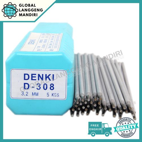 [EZM.1140431] Kawat Las Denki D308 3.2MM (1KG)/ D-308 3.2 MM D-308 STAINLESS STEEL D