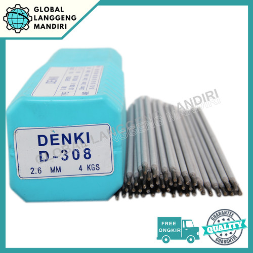 [EZM.1140432] Kawat Las Denki D308 2.6MM (1KG)/ D-308 2.6 MM STAINLESS STEEL D