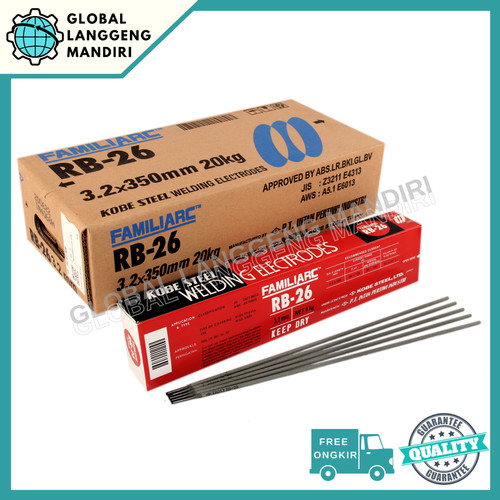 [EZM.1140443] Kawat Las KOBELCO RB26 3.2MM (5KG)/ RB 26 3.2 MM STEEL KOBE