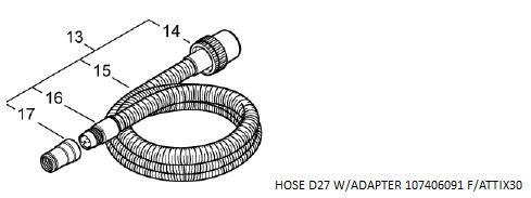 [10034639] HOSE D27 W/ADAPTER 107406091 F/ATTIX30