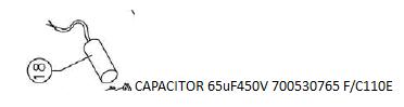 [10031277] CAPACITOR 65UF450V 700530765 F/C110E