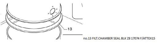 [10026897] FILT.CHAMBER SEAL BLK Z8 17074 F/ATEX15