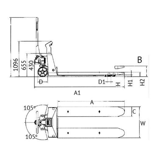 [KW0500336] HAND PALLET SCALE 2T 55X115 PRHPPS2055