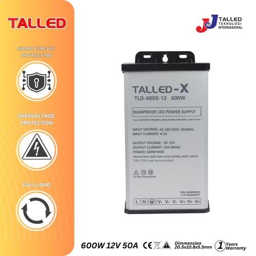 [EZM.4200010] POWER SUPPLY RAINPROOF 600W 12V TALLED-X JNJ TALLED