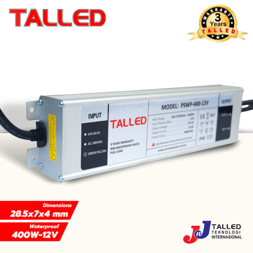 [EZM.4200041] POWER SUPPLY 12V 16.6A 400W OUTDOOR / WATERPROOF TALLED GARANSI 3 THN