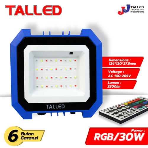 [EZM.4200048] LAMPU SOROT LED SMD 30WATT FLOOD LIGHT RGB FULL COLOR TALLED