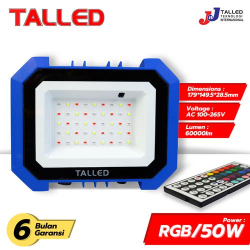 [EZM.4200049] LAMPU SOROT LED SMD 50WATT FLOOD LIGHT RGB FULL COLOR TALLED