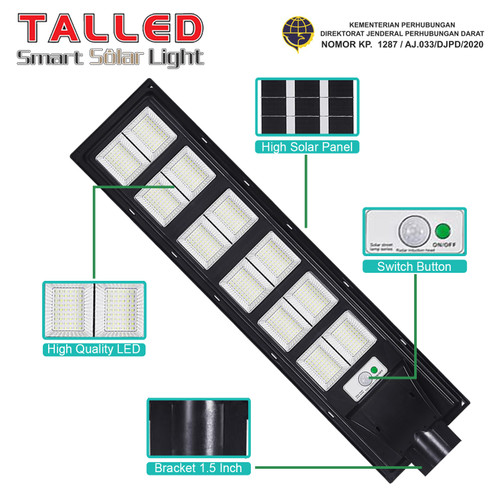 [EZM.4200089] TALLED PJU LAMPU JALAN SMART SOLAR PANEL SENSOR CAHAYA