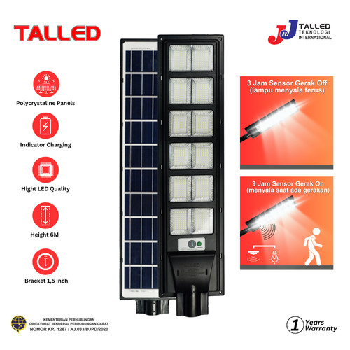 [EZM.4200098] LAMPU JALAN PJU SOLAR CELL 12 LENSA TALLED ECO