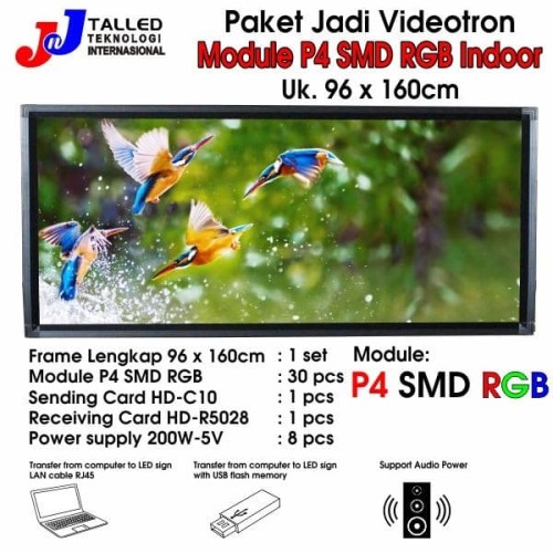 [EZM.4200176] VIDEOTRON P4 SMD RGB INDOOR PAKET JADI UK 96 X 160CM - JNJ TALLED