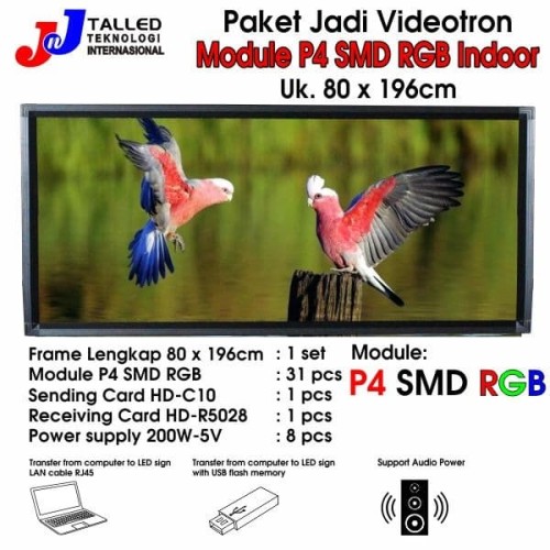 [EZM.4200180] VIDEOTRON P4 SMD RGB INDOOR PAKET JADI UK 80 X 196CM - JNJ TALLED