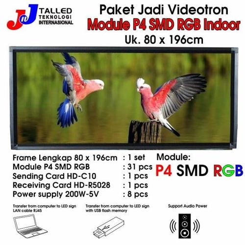 [EZM.4200180] VIDEOTRON P4 SMD RGB INDOOR PAKET JADI UK 80 X 196CM - JNJ TALLED
