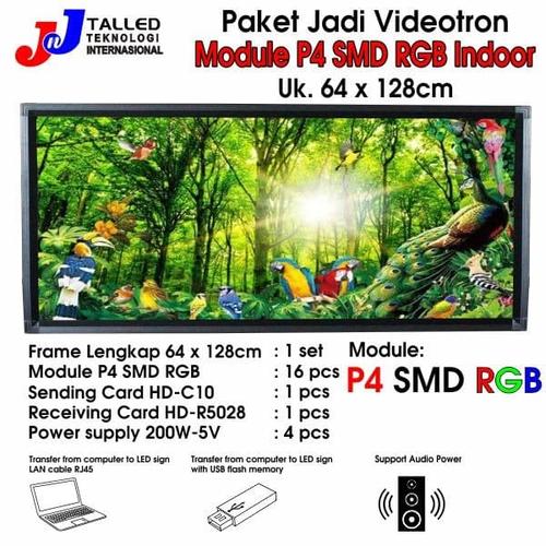 [EZM.4200182] VIDEOTRON P4 SMD RGB INDOOR PAKET JADI UK 64 X 128CM - TALLED