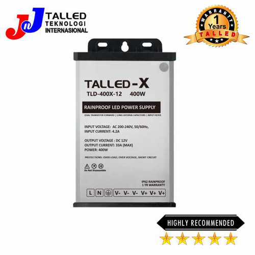 [EZM.4200192] POWER SUPPLY 12V 400 Watt 33,3A RAINPROOF TALLED-X