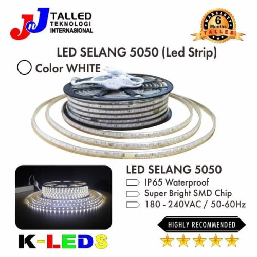 [EZM.4200204] Lampu Led Selang/Neon Flex SMD 5050 IP65 Waterproof 50 Meter - Putih