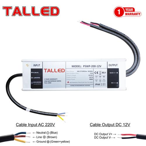 [EZM.4200298] POWER SUPPLY 12V 16.6A 200W OUTDOOR / WATERPROOF TALLED GARANSI 3 THN