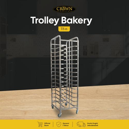 [EZO.1300010] Trolley Bakery TB-15 Stainless - Troli Crown Horeca