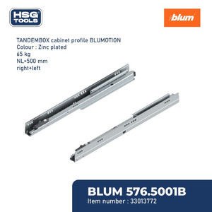 [EZM.2600316] BLUM REL LACI TANDEMBOX CABINET PROFILE BLUMOTION 65KG NL=500MM