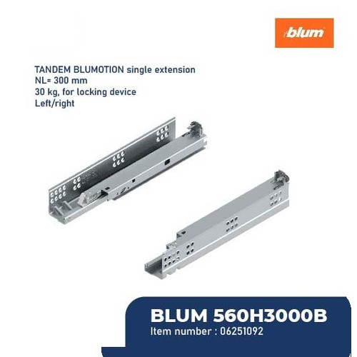 [EZM.2600322] BLUM REL LACI TANDEM BLUMOTION FULL EXT 30KG L=300MM FOR LOCK DEVICE