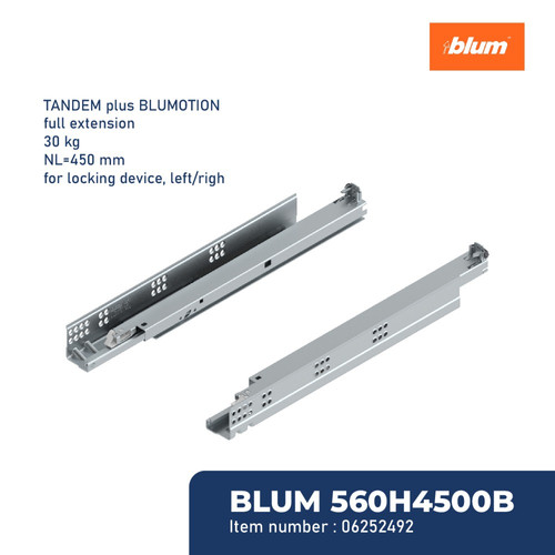[EZM.2600323] BLUM REL LACI TANDEM BLUMOTION FULL EXT 30KG L=450MM FOR LOCK DEVICE