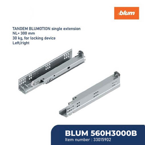 [EZM.2600332] BLUM REL LACI TANDEM RUNNER COMBO L=300MM W=30KG BLUMOTION FULL EXTEND