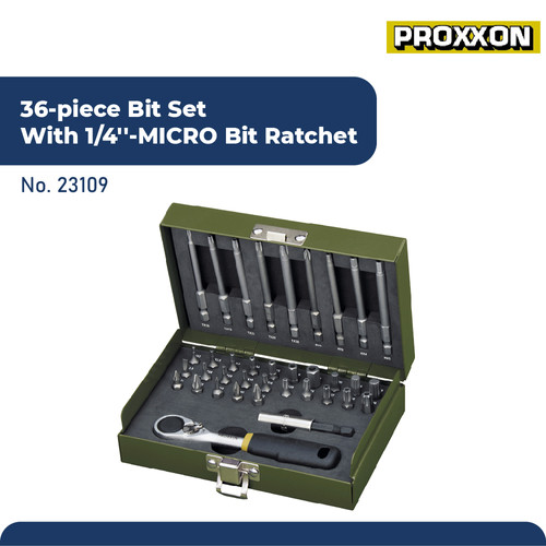 [EZM.2600367] PROXXON 23109 OBENG RACHET SET PRECISION 1/4'' MICRO BIT RATCHET 36PC